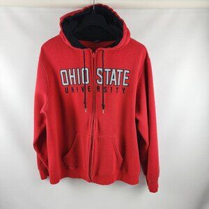 Ohio State University Hoodie Mens XXL Red Full Zip Logo
